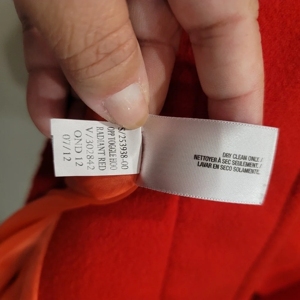 Sz Medium Radiant Red Old Navy Duffle Coat Soft Brushed London Street Style
